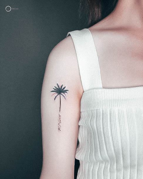 Great Palm Tree Tattoos For Women