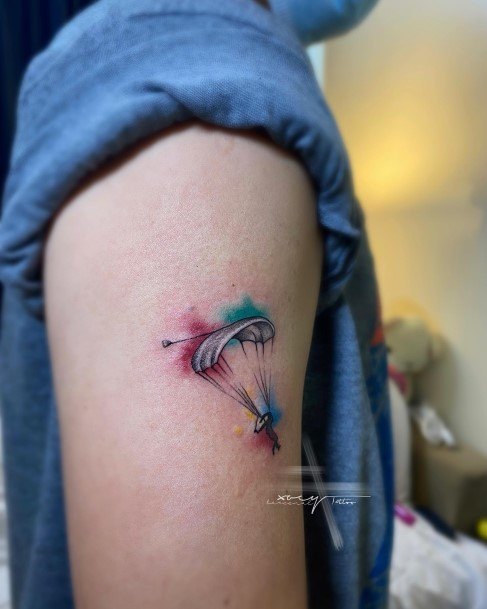 Great Parachute Skydiving Tattoos For Women