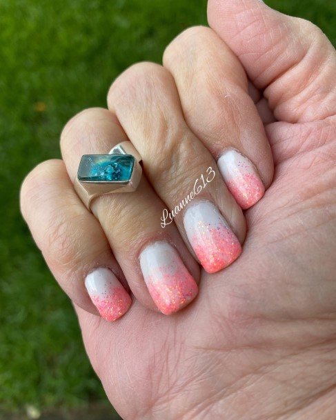 Great Peach And Pink Nails For Women