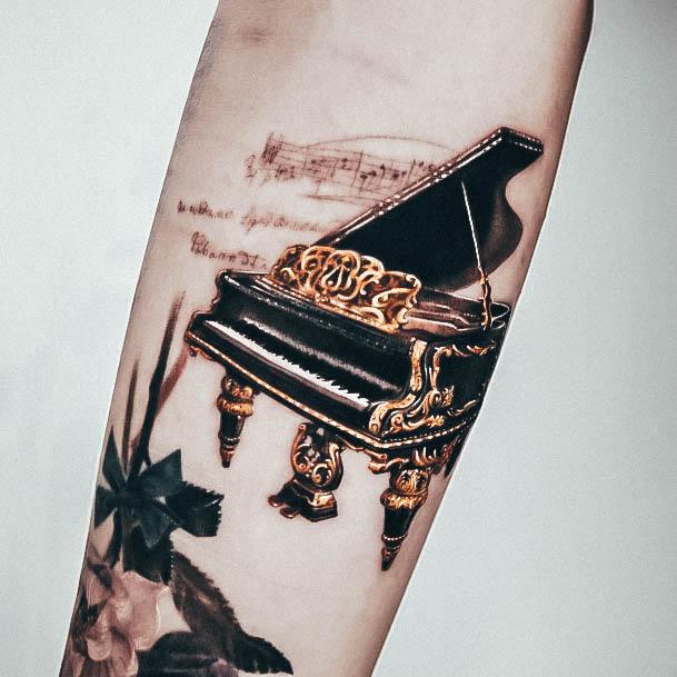 Great Piano Tattoos For Women