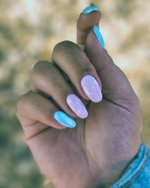 Great Pink And Blue Nails For Women