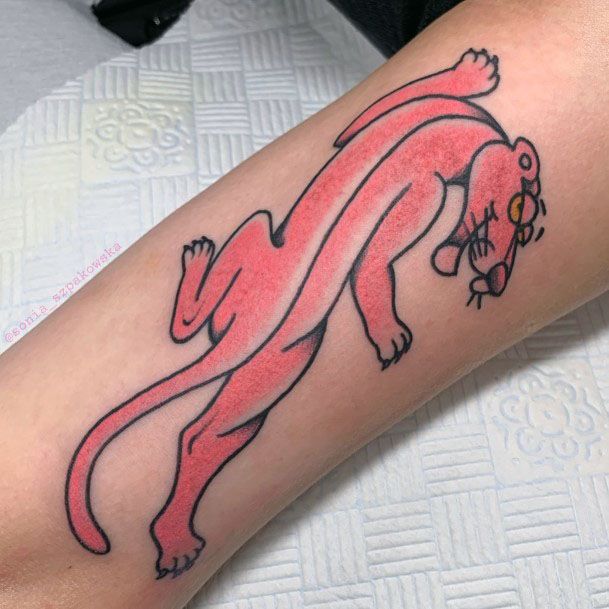 Great Pink Panther Tattoos For Women