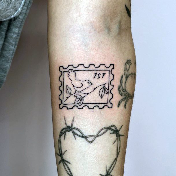 Top 100 Best Postage Stamp Tattoos For Women Mail Design Ideas