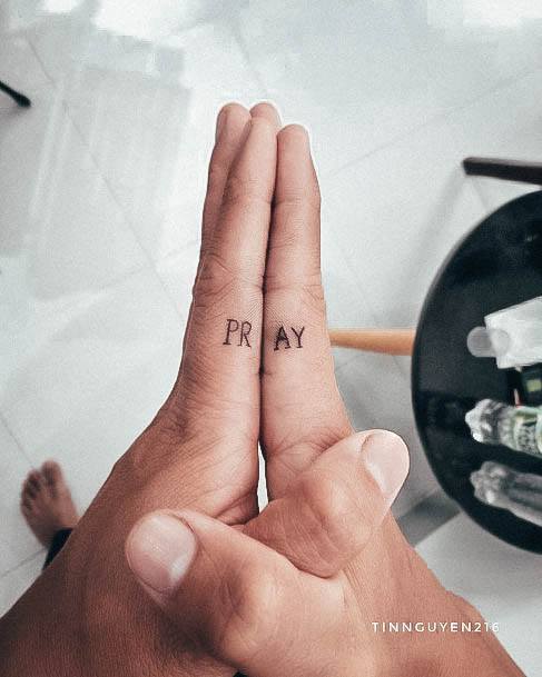 Great Praying Hands Tattoos For Women Fingers Words