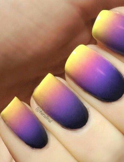 Great Purple And Yellow Nails For Women