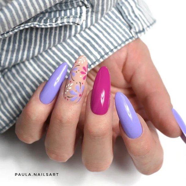 Great Purple Summer Nails For Women