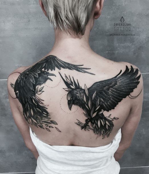 Great Raven Tattoos For Women