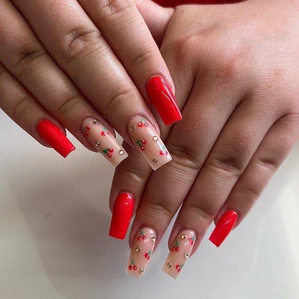 Great Red And Nude Nails For Women