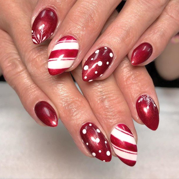 Great Red And White Nails For Women