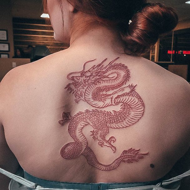 Great Red Dragon Tattoos For Women