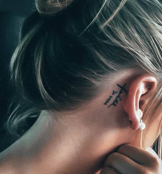 Great Roman Numeral Tattoos For Women Ear