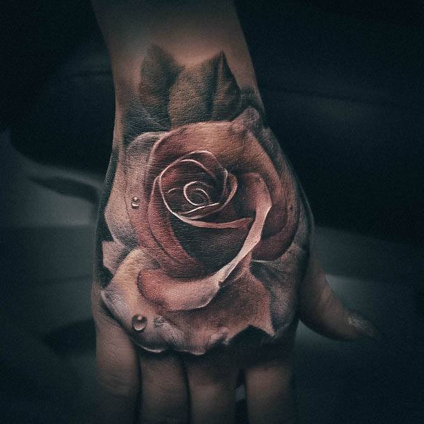 Great Rose Hand Tattoos For Women