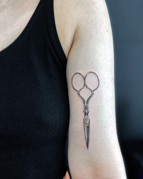 Great Scissors Tattoos For Women