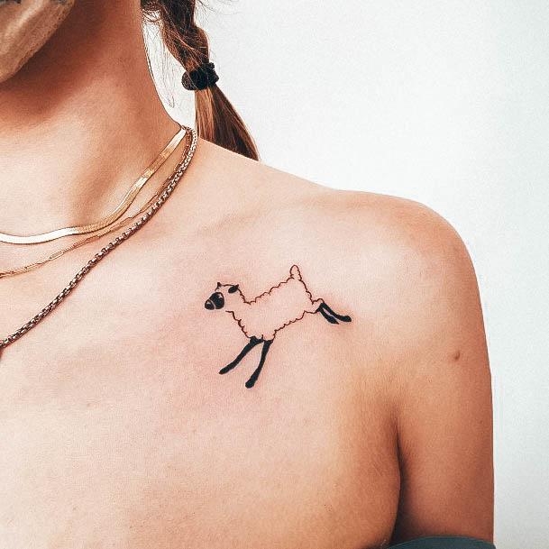 Great Sheep Tattoos For Women