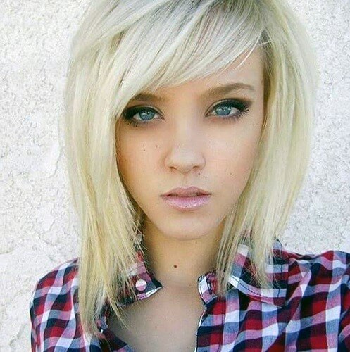 Great Short Platinum Blonde Hairstyles With Fringe For Teens And Girls