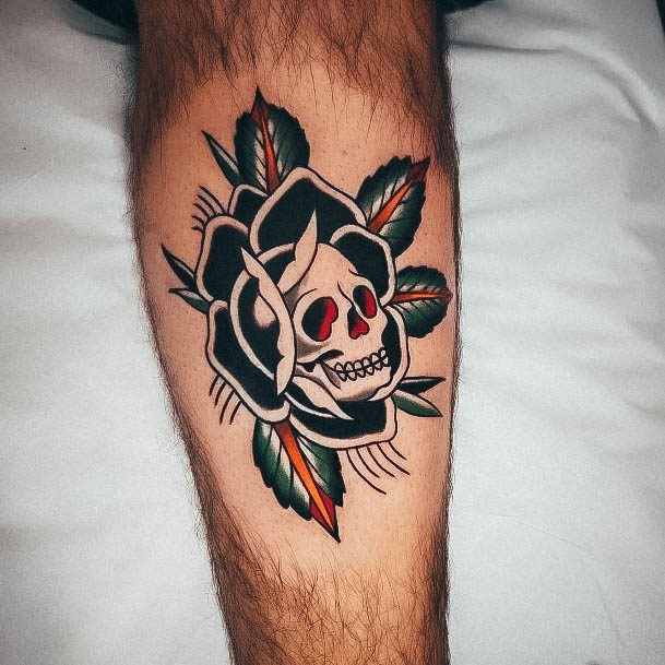 Great Skull And Rose Tattoos For Women