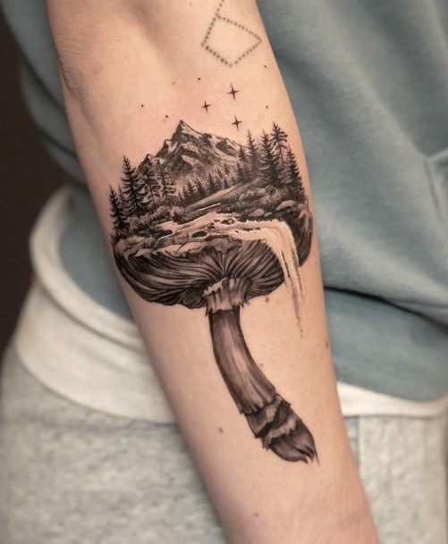 Great Small Mushroom Tattoos For Women