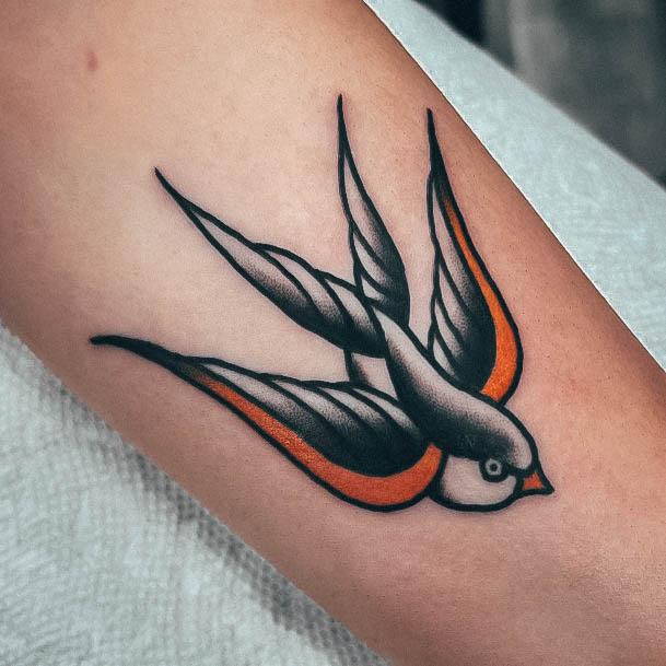 Great Small Sparrow Tattoos For Women