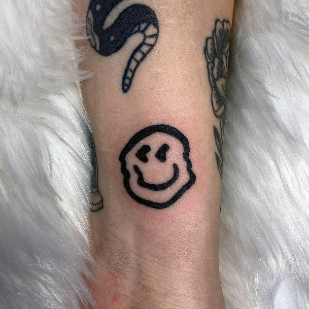 Great Smiley Face Tattoos For Women