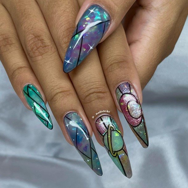 Great Stained Glass Nails For Women
