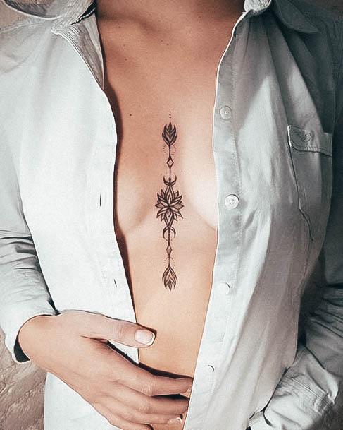Great Sternum Tattoos For Women