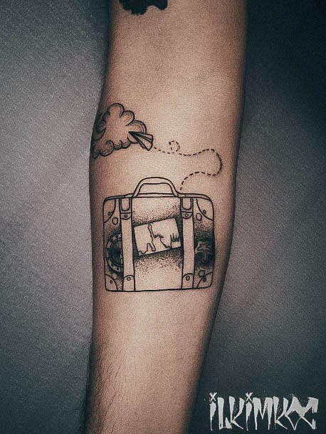 Great Suitcase Tattoos For Women