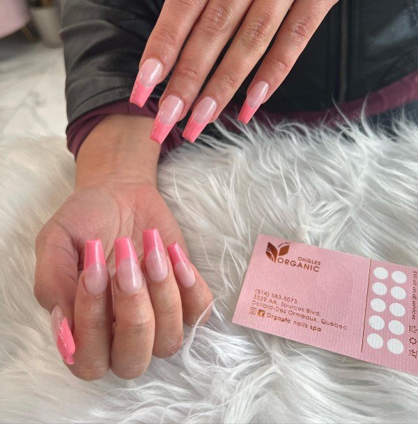 Great Translucent Pink Nails For Women