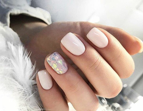 Great White And Silver Nails For Women