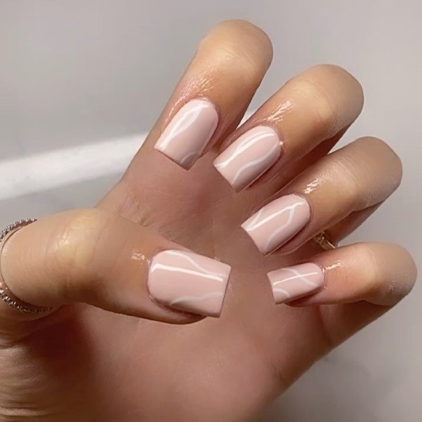 Great White Square Nails For Women