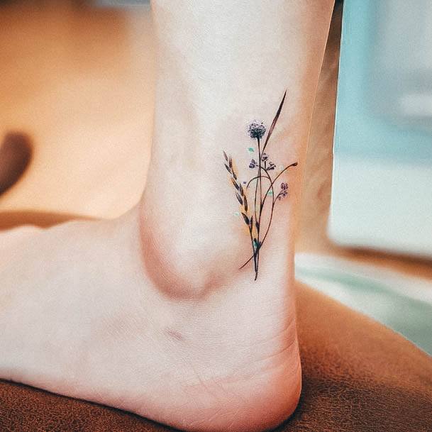 Great Wildflower Tattoos For Women