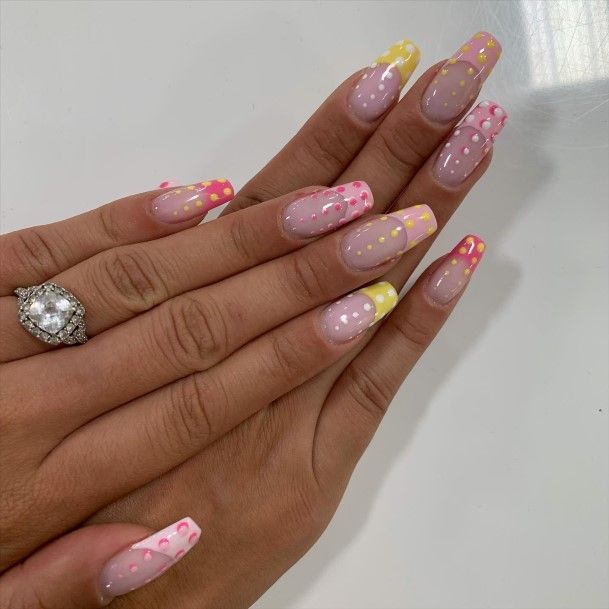 Great Yellow And Pink Nails For Women