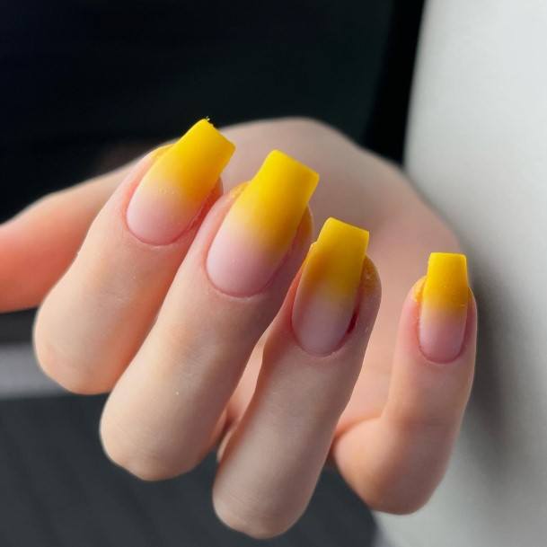 Great Yellow Square Nails For Women