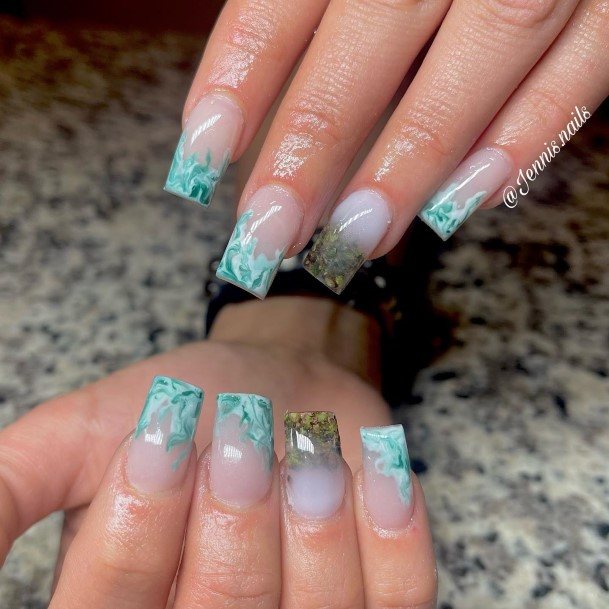 Green 420 Nail Designs For Girls