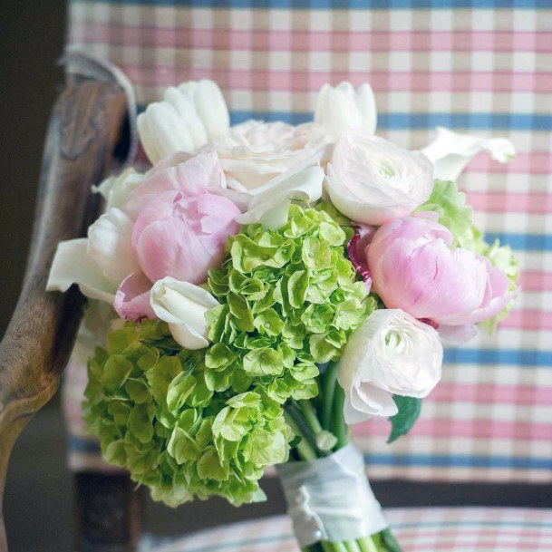 Green And Pink Hydrangea Flowers Wedding