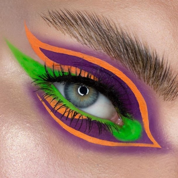 Green And Purple Neon Makeup Looks For Women