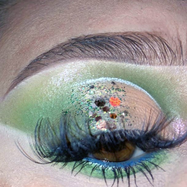 Green And Sparkles Eyeshadow Women