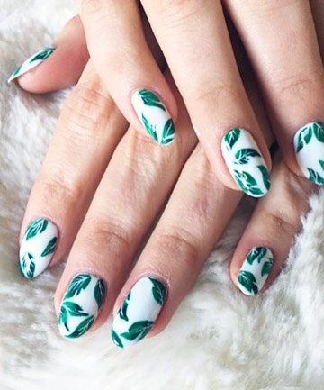 Green And White Cute Nails For Women
