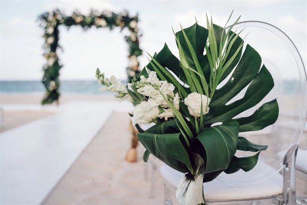 Green And White Tropical Wedding Flowers