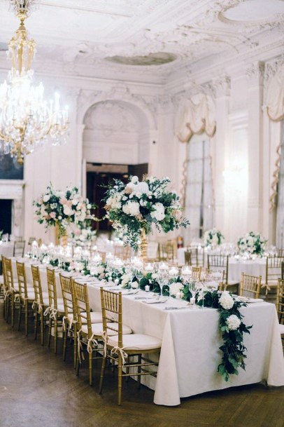 Green And White Wedding Hall Decorations