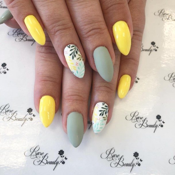 Green And Yellow Nail Design Inspiration For Women
