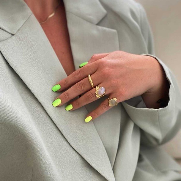 Green And Yellow Womens Feminine Green And Yellow Nails