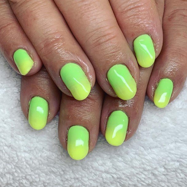 Green And Yellow Womens Nails