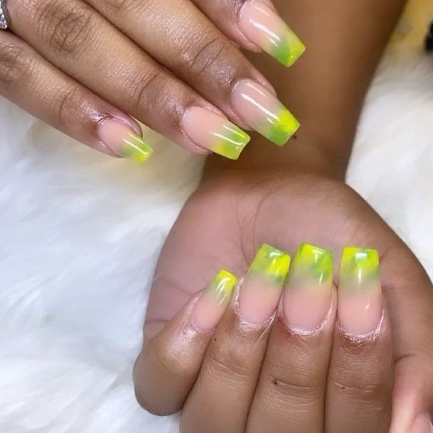 Green And Yellowic Womens Green And Yellow Nail Designs