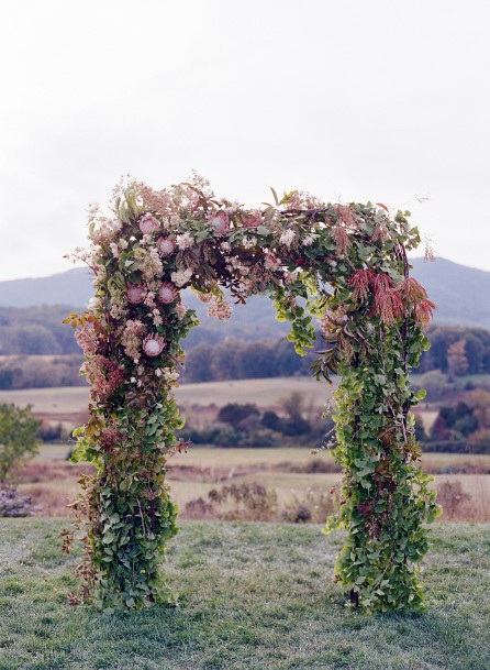 Green Arch November Wedding Flowers