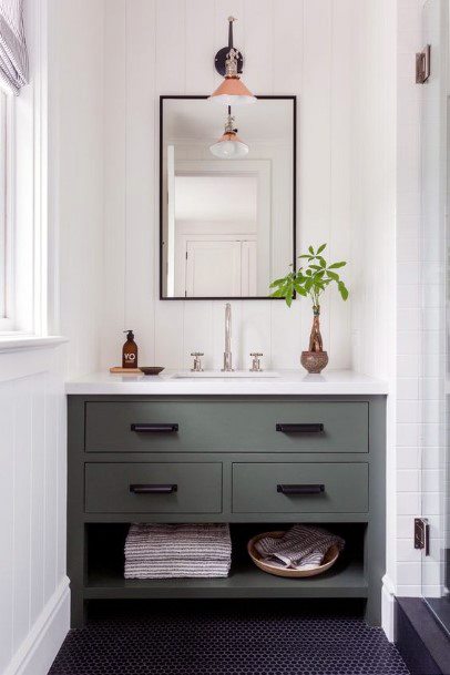 Green Bathroom Cabinet Ideas