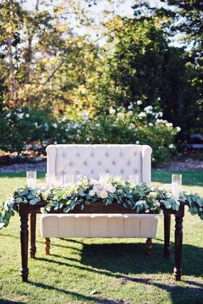 Green Beautiful Outdoor Wedding Mr Mrs Table Ideas