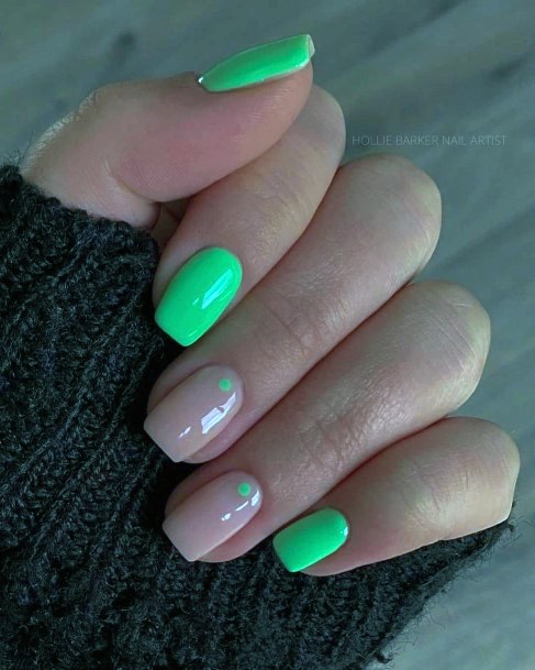 Green Dress Nails Feminine Ideas