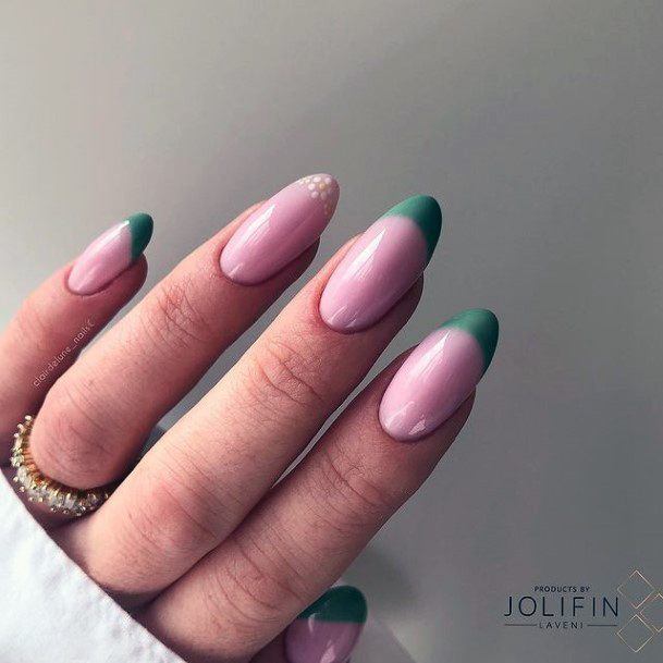 Green Dress Womens Nail Ideas