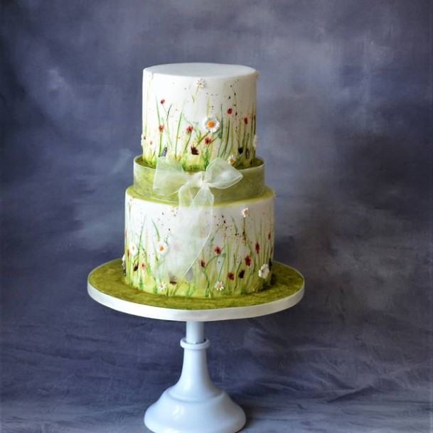 Green Gardens 2 Tier Wedding Cake