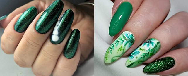 Top 100 Best Green Glitter Nails For Women – Sparkly Fingernail Design Ideas